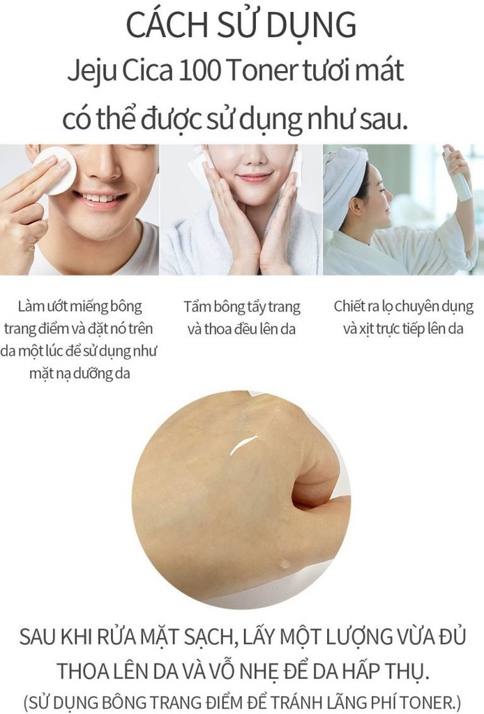 Nước hoa hồng RAU MÁ JEJU CICA - Pretty Skin-hàn