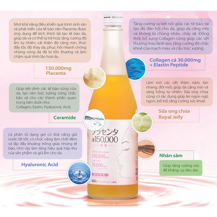 Nước Uống Nhau Thai Cừu FRACORA PLACENTA Nhật Bản