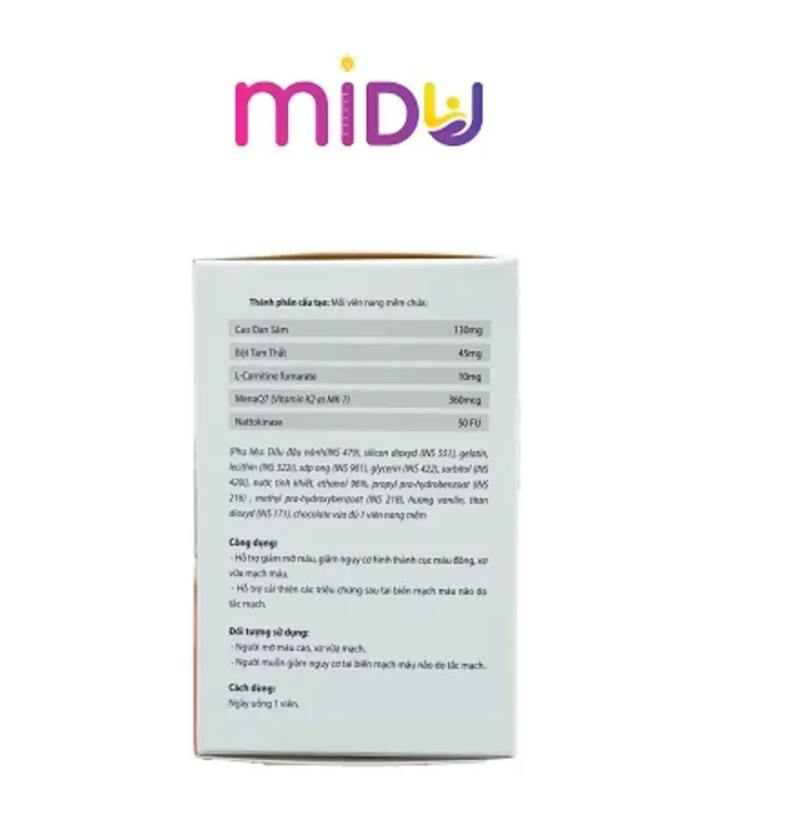Midu MenaQ7 360mcg care - Hộp (1 lọ x 60 viên)