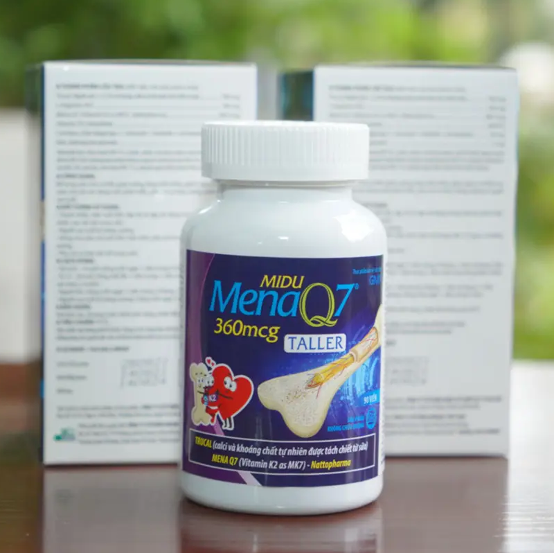 Thực phẩm bảo vệ sức khỏe: Midu MenaQ7 360mcg Taller (hộp 90 viên)
