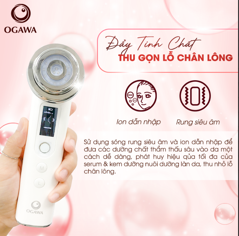 Máy nâng cơ mặt đẩy tinh chất trị liệu bằng ánh sáng RF (OB-063), hiệu Ogawa