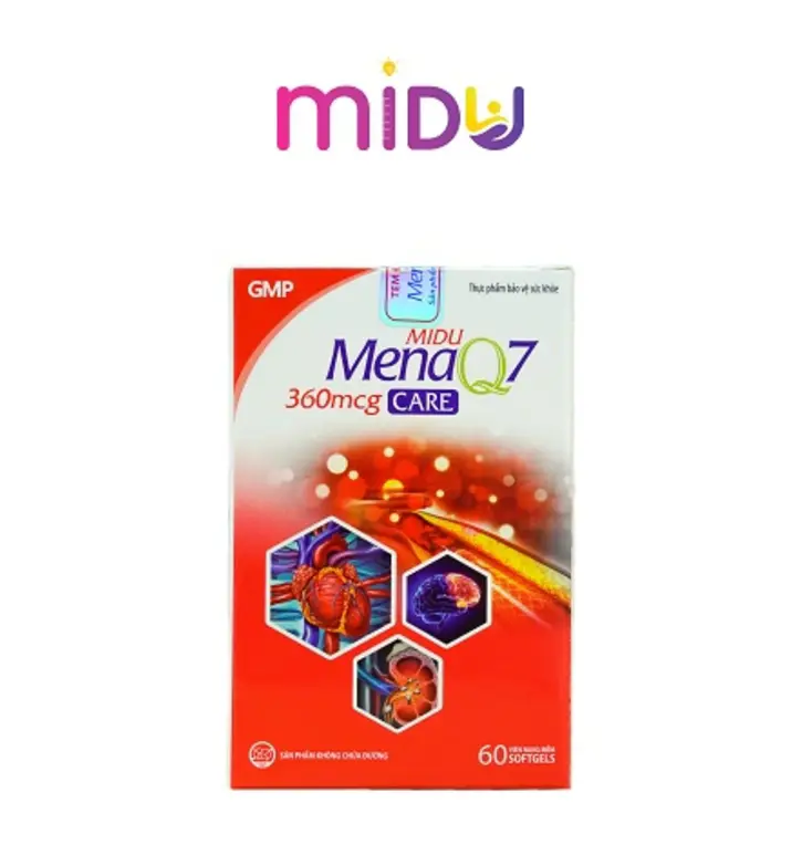 Midu MenaQ7 360mcg care - Hộp (1 lọ x 60 viên)