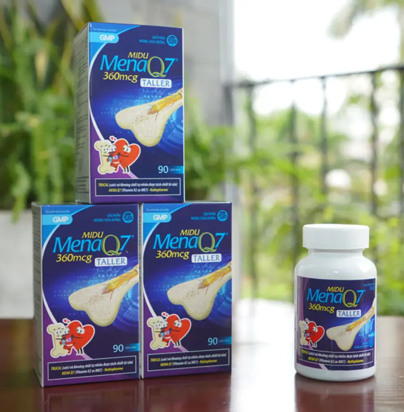 Thực phẩm bảo vệ sức khỏe: Midu MenaQ7 360mcg Taller (hộp 90 viên)