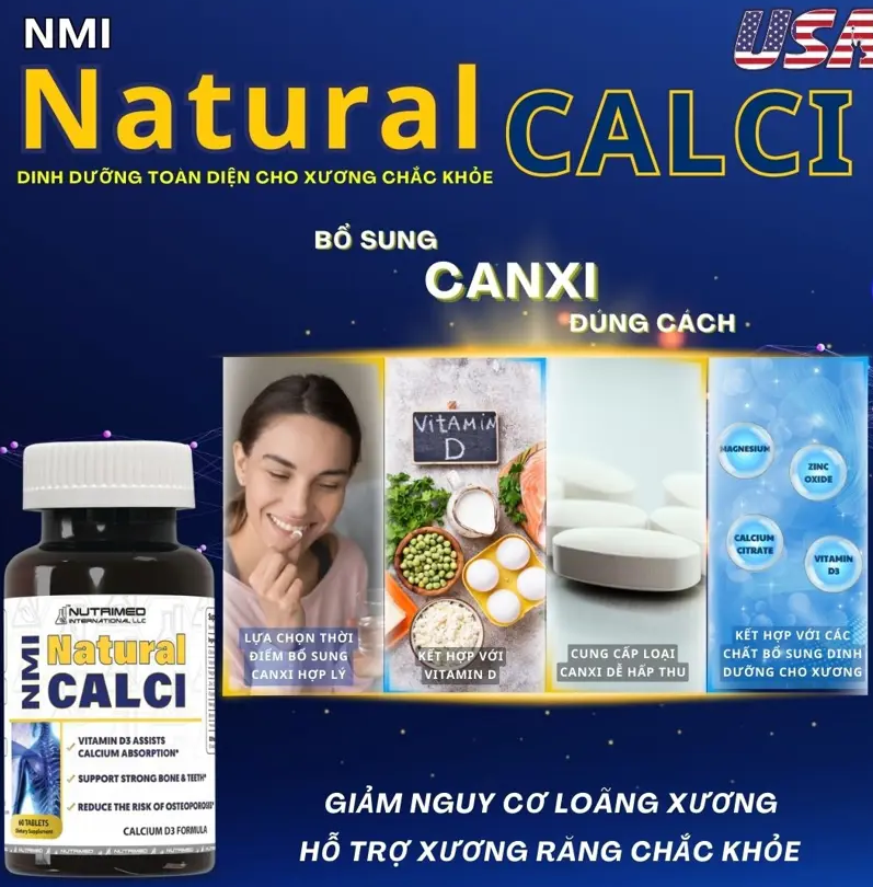 Thực phẩm bảo vệ sức khỏe NMI Natural Calci