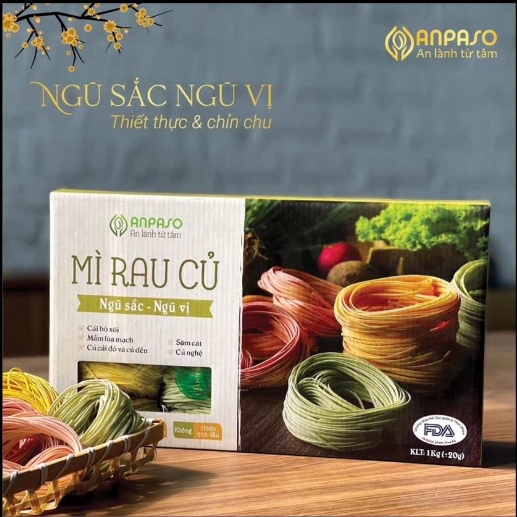 Set Mì Rau Củ Ngũ Sắc Ngũ Vị Anpaso 