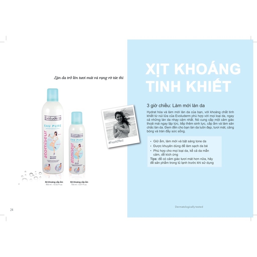 Nước Xịt Khoáng Evoluderm - Pháp 400ml-pháp