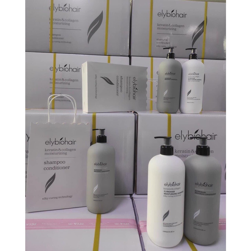 Cặp Dầu Gội Xả Elybiohair Collagen 1000ml-mỹ