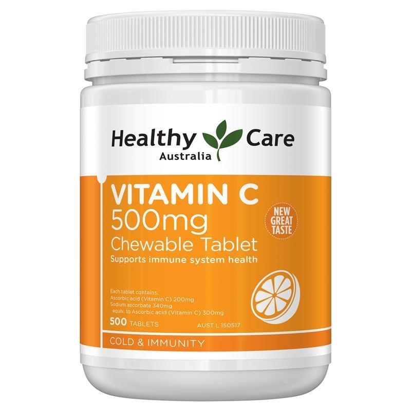 Healthy Care Vitamin C 500mg 500 viên Úc -màu vàng-ÚC