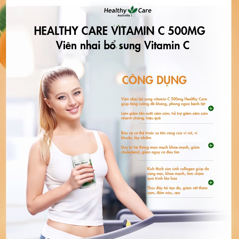 Healthy Care Vitamin C 500mg 500 viên Úc -màu vàng-ÚC
