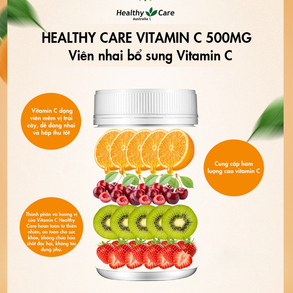 Healthy Care Vitamin C 500mg 500 viên Úc -màu vàng-ÚC