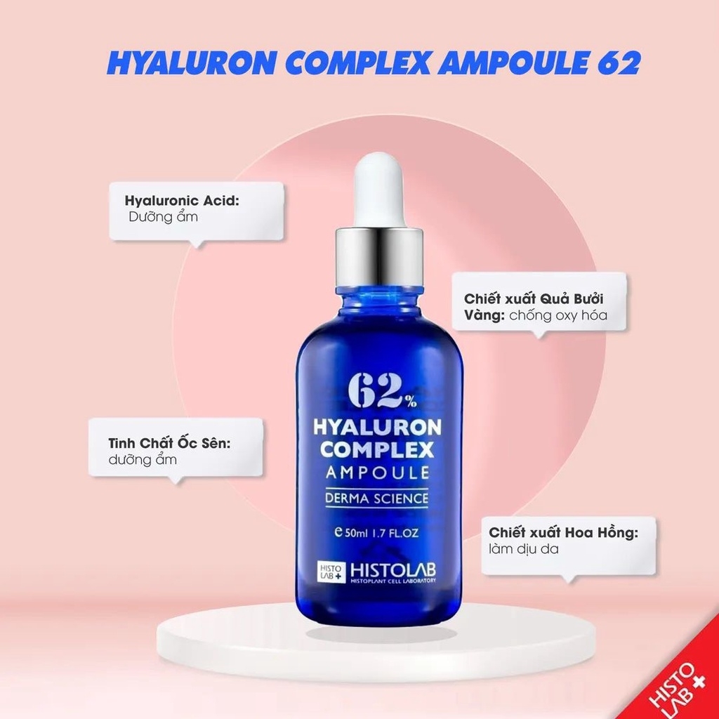 Tinh chất dưỡng ẩm 62% HYALURON COMPLEX AMPOULE HISTOLAB-HÀN
