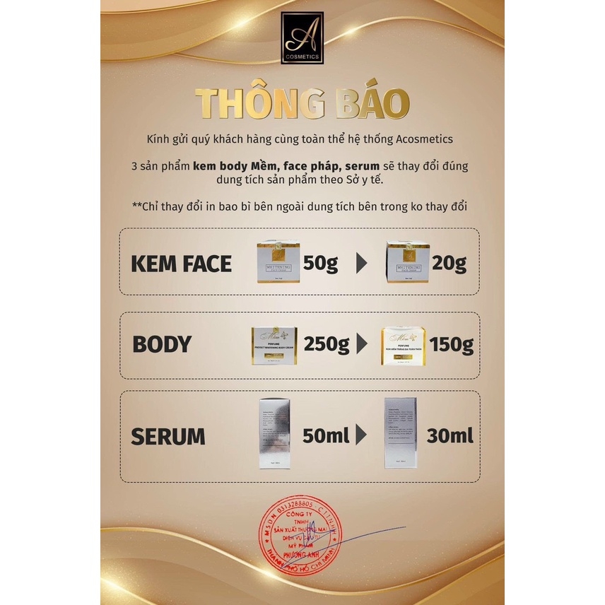 Kem trắng da body Mềm acosmetics - Dưỡng trắng nhanh chóng,mịn màng, hương nước hoa quyến rũ 150g