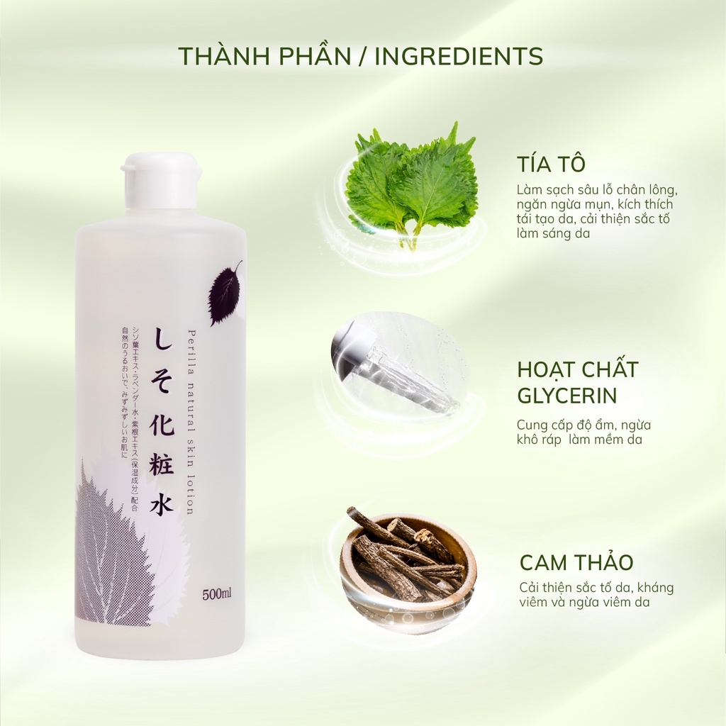 Nước hoa hồng tía tô Dokudami Natural - Nhật
