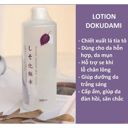 Nước hoa hồng tía tô Dokudami Natural - Nhật