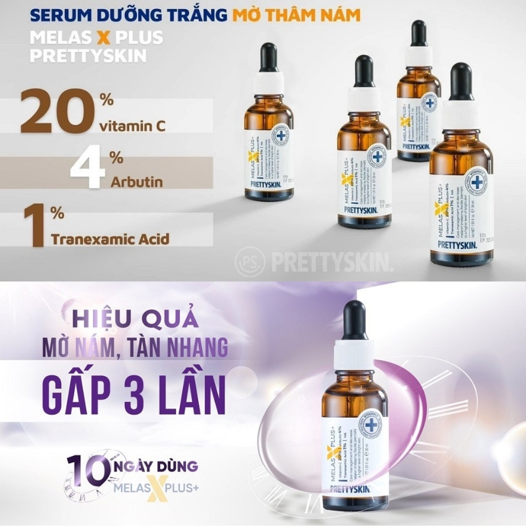 Tinh chất trị nám Trắng da Melas X Plus - Pretty Skin-hàn