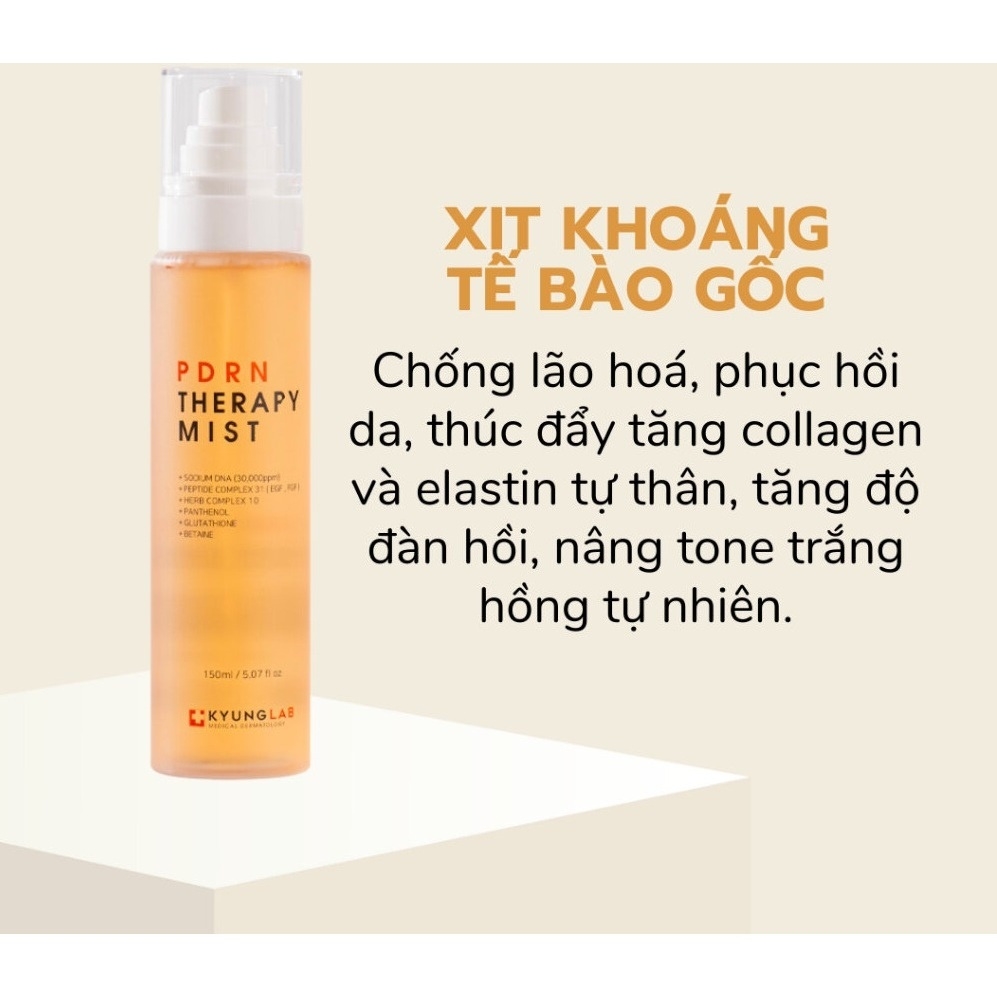 Xịt Khoáng Tế Bào Gốc Dưỡng ẩm Kyung Lab PDRN Therapy Mist 150ml làm dịu da tức thì.-hàn