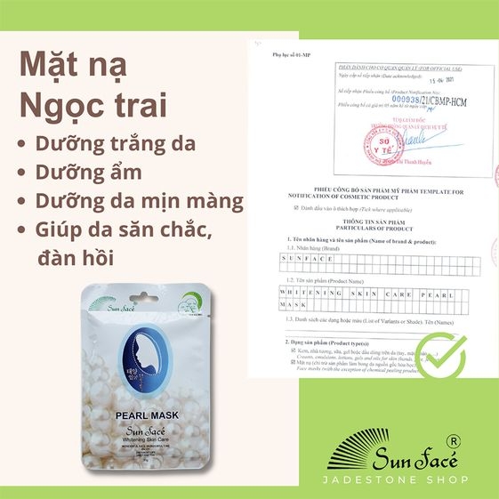 MẶT NẠ DƯỠNG DA NGỌC TRAI - SUNFACE