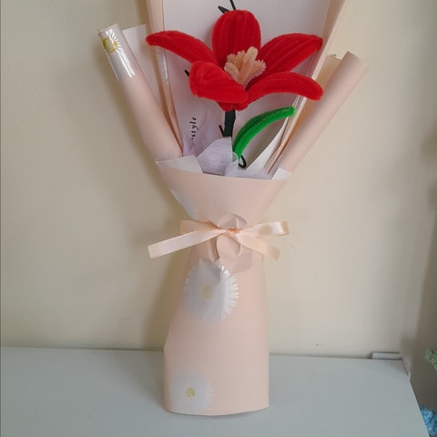 BÓ HOA LY KẼM NHUNG HANDMADE YUKISHOP YK23