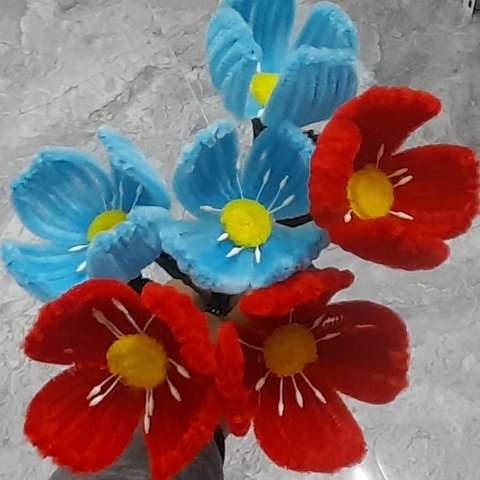 BÓ HOA ĐỒNG TIỀN KẼM NHUNG HANDMADE