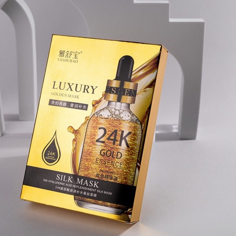 MẶT NẠ VÀNG 24K HỘP 10 CÁI DƯỠNG ẨM PHỤC HỒI HƯ TỔN DA MẶT - GDN