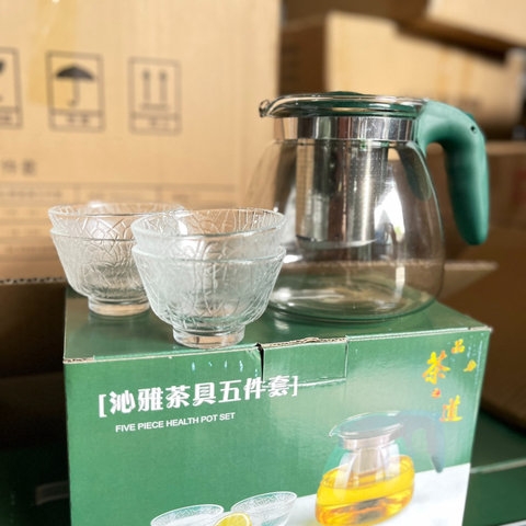 BỘ BÌNH/ẤM CHÉN TRÀ CÓ KHAY LỌC 5 MÓN - GDN