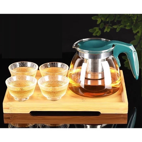 BỘ BÌNH/ẤM CHÉN TRÀ CÓ KHAY LỌC 5 MÓN - GDN