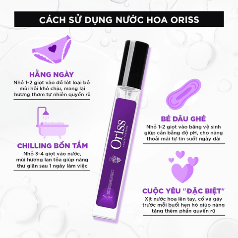 NƯỚC HOA VÙNG KÍN NỮ ORISS CHIẾT XUẤT TÍA TÔ NGỪA KHUẨN HƯƠNG THƠM QUYẾN RŨ THƠM LÂU CHAI XỊT 10ML - ORIBE