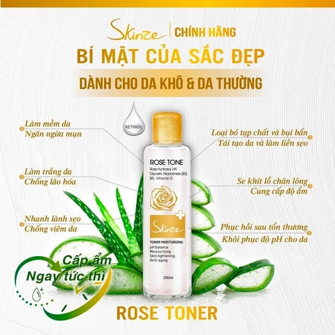 NƯỚC HOA HỒNG TONER SKINZE MOISTURIZING DÀNH CHO DA KHÔ VÀ DA THƯỜNG