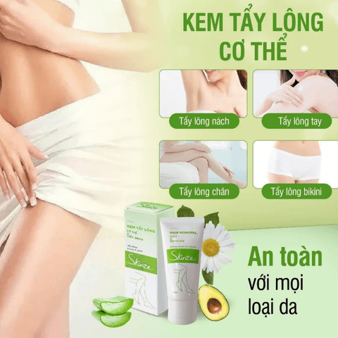 KEM TẨY LÔNG SKINZE HAIR REMOVAL TẨY LÔNG NÁCH LÔNG CHÂN LÔNG TAY VIỀN BIKINI SẠCH HƠN WAX LÔNG CẠO LÔNG