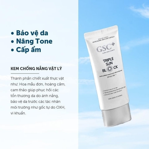 KEM CHỐNG NẮNG VẬT LÝ TRIPLE SUN BLOCK 50ML - GSC