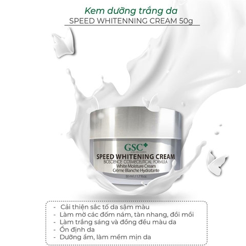 KEM DƯỠNG TRẮNG SPEED WHITENING CREAM 50ML - GSC