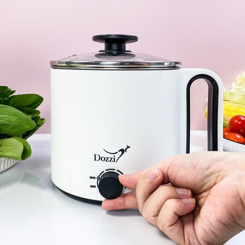 NỒI LẨU MINI CẦM TAY ,NỒI NẤU CƠM,NẤU MÌ ĐA NĂNG MINI DOZZI 1.5L DZE128W-PHƯƠNG THỦY MART