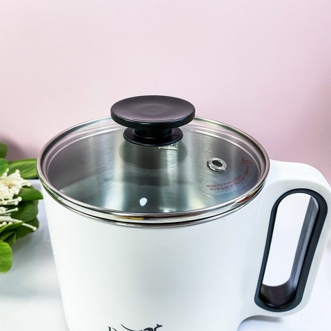 NỒI LẨU MINI CẦM TAY ,NỒI NẤU CƠM,NẤU MÌ ĐA NĂNG MINI DOZZI 1.5L DZE128W-PHƯƠNG THỦY MART