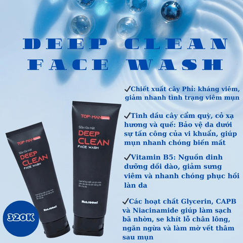 COMBO DA SẠCH SỮA RỬA MẶT DEEP CLEAN 100ML + KEM CHỐNG NẮNG SUN BLOCK 40ML - MỸ PHẨM LAN ANH