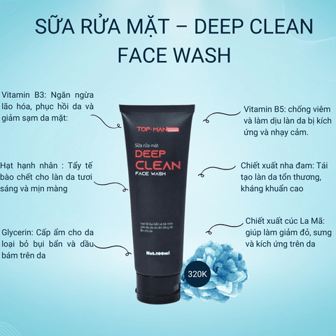 COMBO DA SẠCH SỮA RỬA MẶT DEEP CLEAN 100ML + KEM CHỐNG NẮNG SUN BLOCK 40ML - MỸ PHẨM LAN ANH