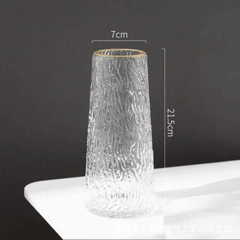 LỌ HOA THỦY TINH CỔ VIỀN VÀNG CTB571 - BECHIP