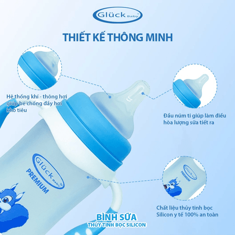 THIÊN AN - BÌNH SỮA THỦY TINH PREMIUM 240ML GLUCK BABY