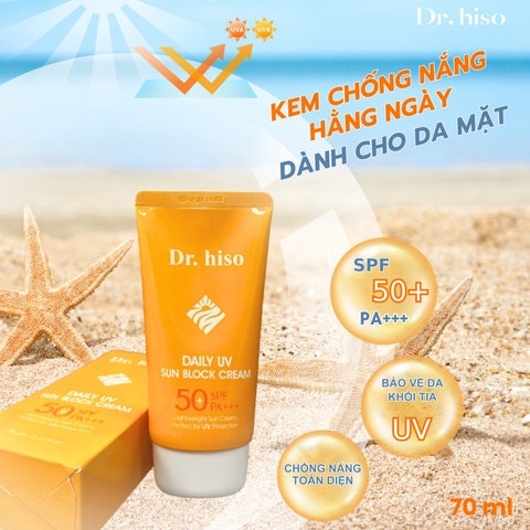 TUÝP] KEM CHỐNG NẮNG DR. HISO DAILY UV SUN BLOCK CREAM SPF 50 - 70ML