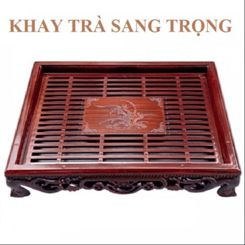 KHAY TRÀ MINH HẢI/ KHAY TRÀ GIẢ VÂN GỖ SANG TRỌNG CTB591 - BECHIP