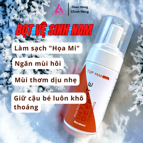 BỌT VỆ SINH NAM TOP-MAN 100ML CHIẾT XUẤT THIÊN NHIÊN, HƯƠNG THƠM NAM TÍNH QUYẾN RŨ - MỸ PHẨM LAN ANH