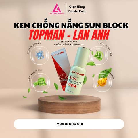 COMBO DA SẠCH SỮA RỬA MẶT DEEP CLEAN 100ML + KEM CHỐNG NẮNG SUN BLOCK 40ML - MỸ PHẨM LAN ANH
