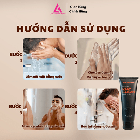 SỮA RỬA MẶT DEEP CLEAN 100ML CHIẾT XUẤT CÂY PHỈ, NGĂN MỤN, CÂN BẰNG PH, DƯỠNG ẨM DA - MỸ PHẨM LAN ANH