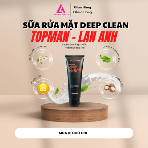 SỮA RỬA MẶT DEEP CLEAN 100ML CHIẾT XUẤT CÂY PHỈ, NGĂN MỤN, CÂN BẰNG PH, DƯỠNG ẨM DA - MỸ PHẨM LAN ANH