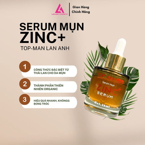 COMBO HẾT MỤN SÁNG DA - SERUM TRỊ MỤN, SỮA RỬA MẶT, KEM CHỐNG NẮNG - TOPMAN LAN ANH