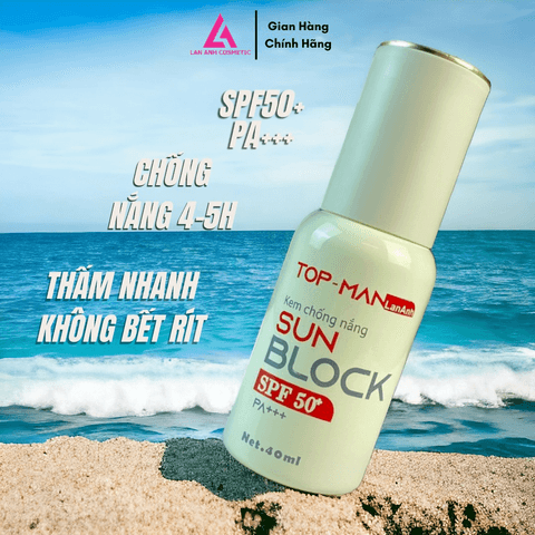 COMBO HẾT MỤN SÁNG DA - SERUM TRỊ MỤN, SỮA RỬA MẶT, KEM CHỐNG NẮNG - TOPMAN LAN ANH