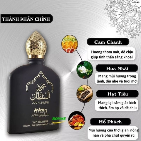 NƯỚC HOA THƠM LÂU NỘI ĐỊA TRUNG 100ML SULTAN LẤY CẢM HỨNG TỪ VƯƠNG QUỐC DUBAI ĐẲNG CẤP, QUYỀN LỰC - GDN