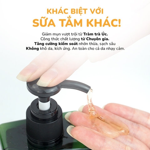 SỮA TẮM TRÀM TRÀ GIẢM MỤN LƯNG VÀ BODY NEOACNES 250ML - NEO ACNES
