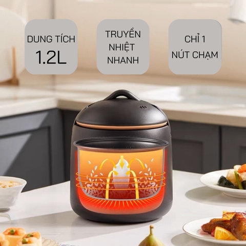 NỒI CƠM ĐIỆN MINI CHỐNG DÍNH ĐỦ 1-2 NGƯỜI ĂN