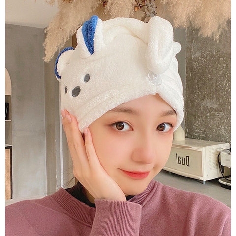 KHĂN QUẤN Ủ TÓC SIÊU THẤM, LÀM KHÔ TÓC HÌNH THÚ CUTE - SILVER