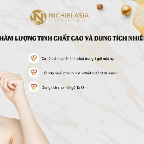 HỘP 8 MIẾNG MẶT NẠ NANO NMN 3 FACE MASK LUXURY NHẬT BẢN - NICHIEI ASIA